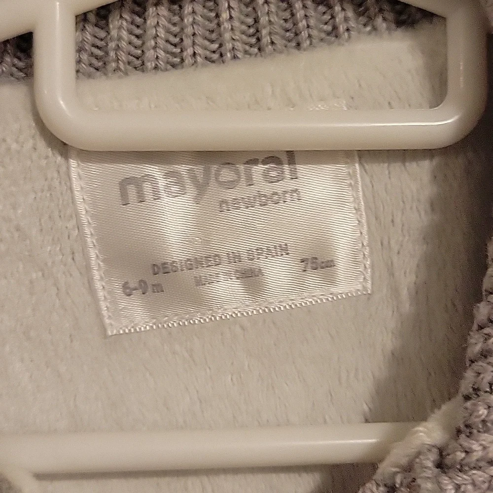 Mayoral Gray Knit Jacket with Toggle Closures, 6-9M - Picture 2 of 4